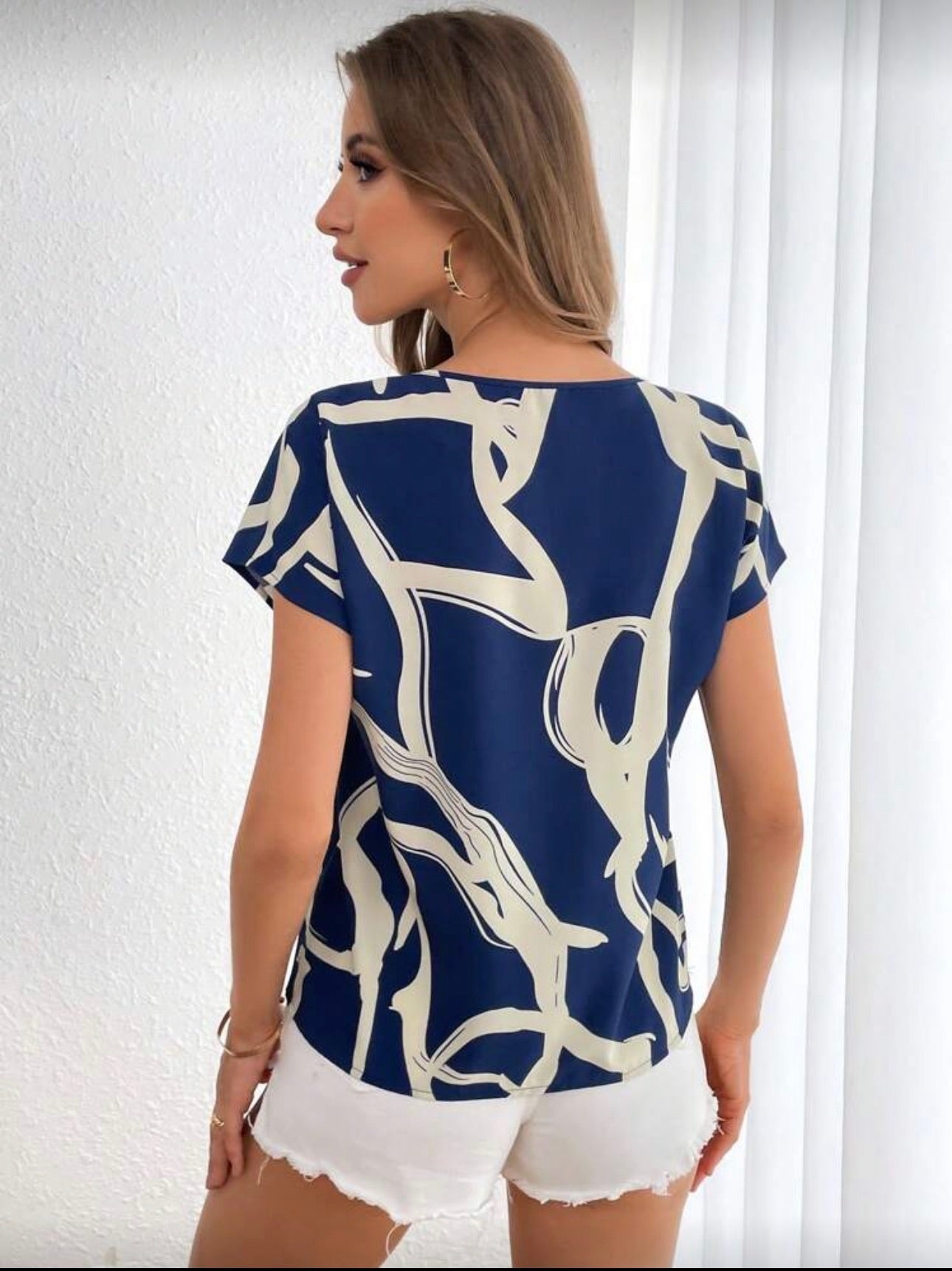 Blusa Femenina Navy Abstract