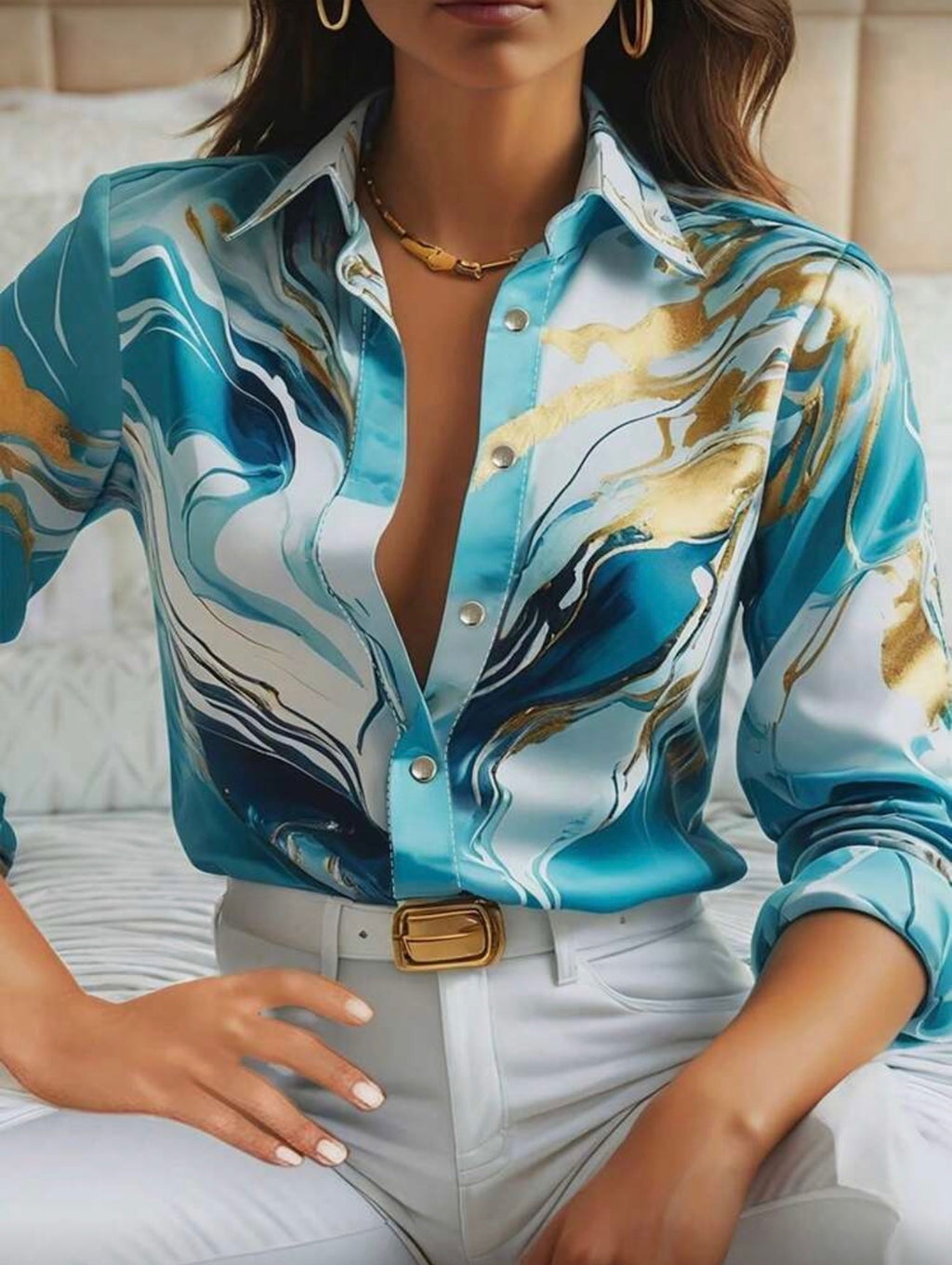 Blusa Femenina Aqua Flow