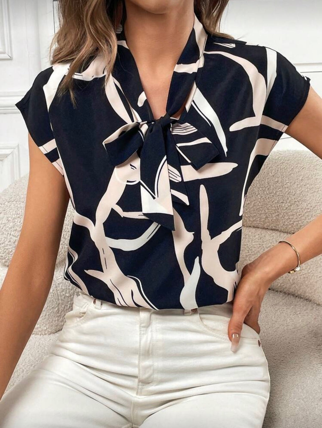 Blusa Femenina Navy Bow