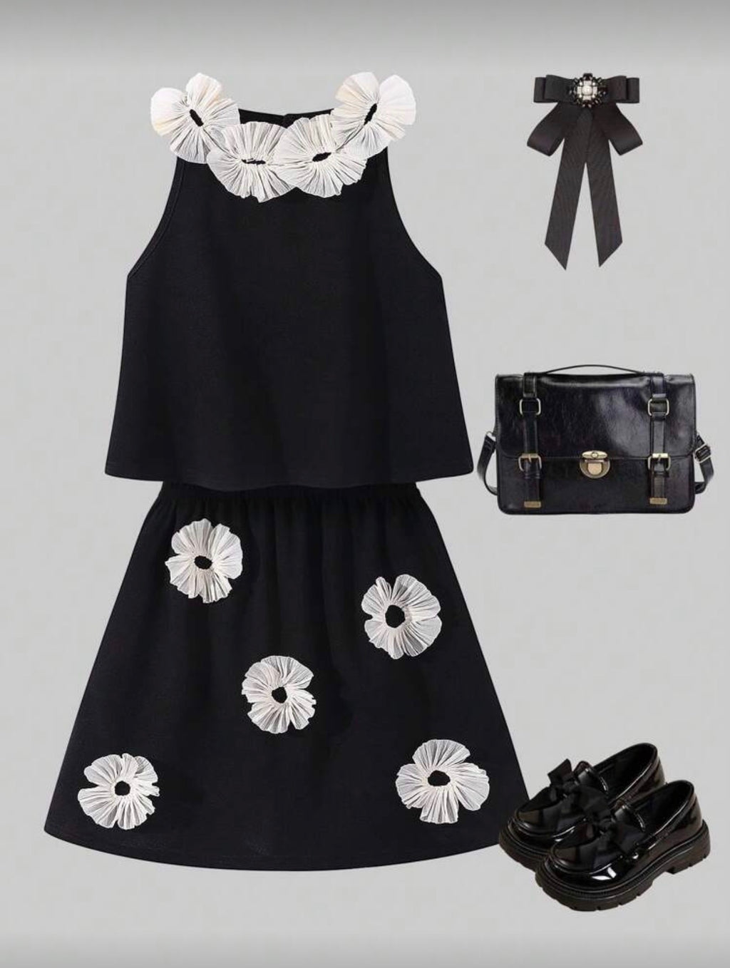 Conjunto Infantil Black Daisy Elegance