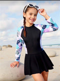 Traje de Baño Infantil Tropical Skirt