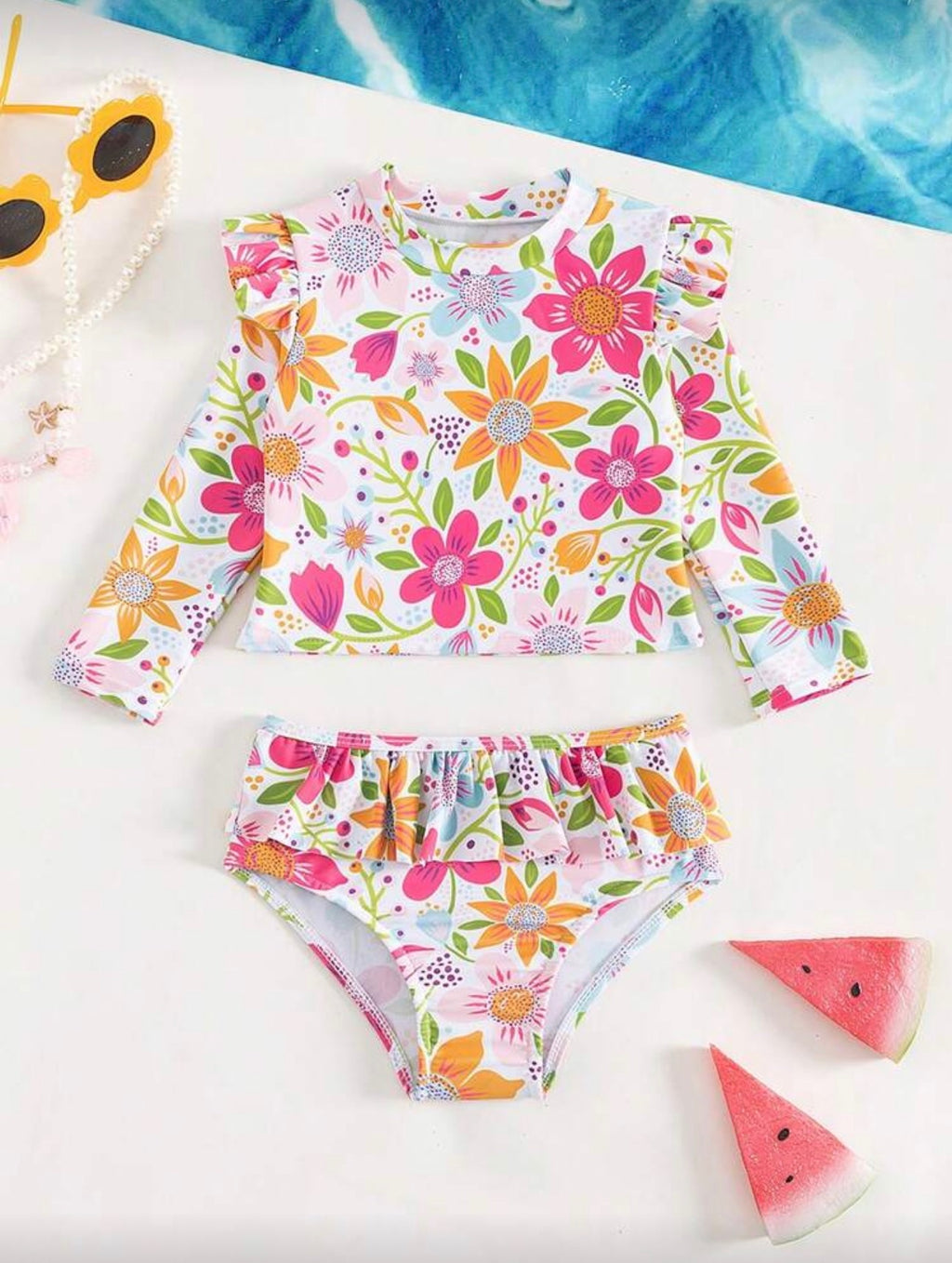 Traje de Baño Infantil Floral Splash