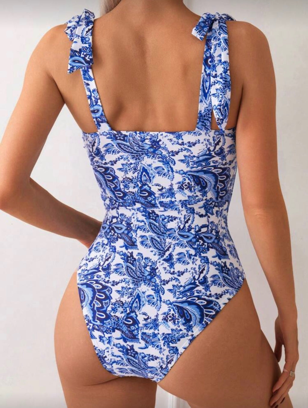 Traje de Baño Femenino Blue Toile Elegance