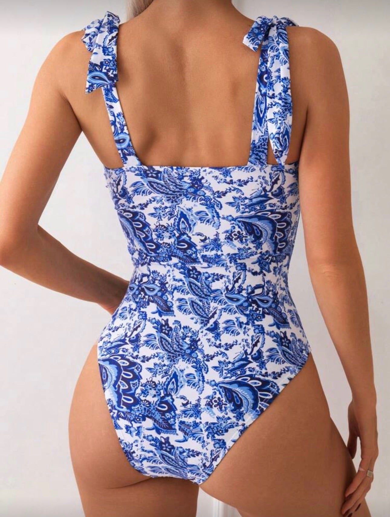 Traje de Baño Femenino Blue Toile Elegance