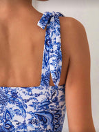 Traje de Baño Femenino Blue Toile Elegance