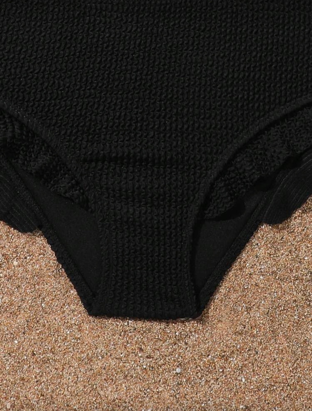 Traje de Baño Infantil Black Ruffle Texture