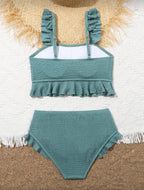 Traje de Baño Infantil Sage Ruffle Texture