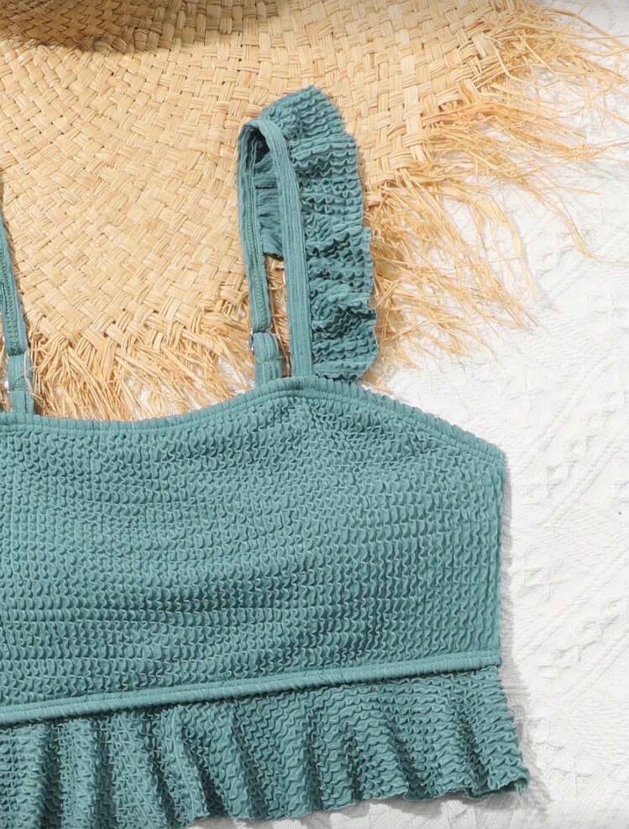 Traje de Baño Infantil Sage Ruffle Texture