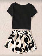 Conjunto Juvenil Monochrome Leaf Chic