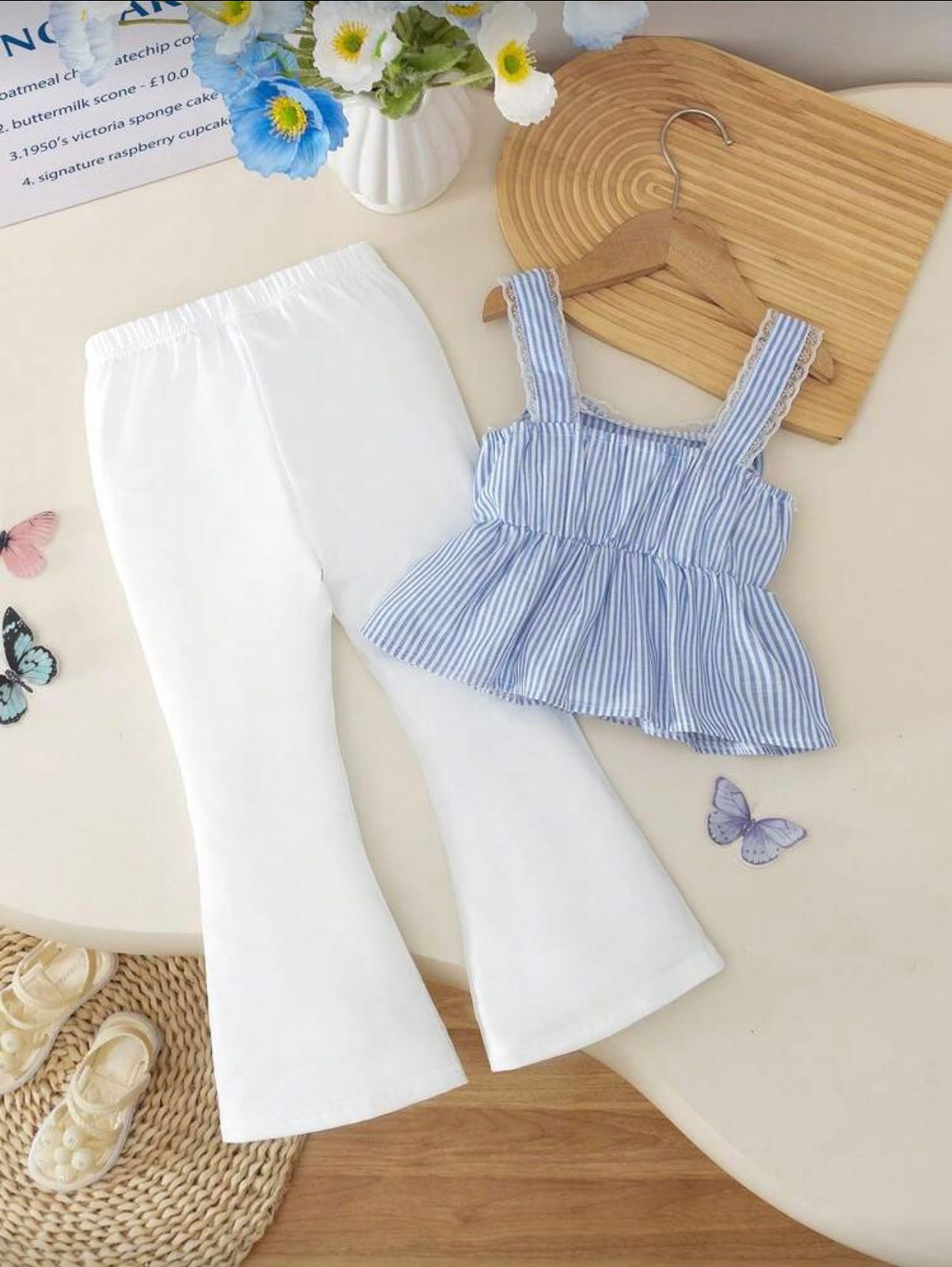 Conjunto infantil Blue Stripe Bow
