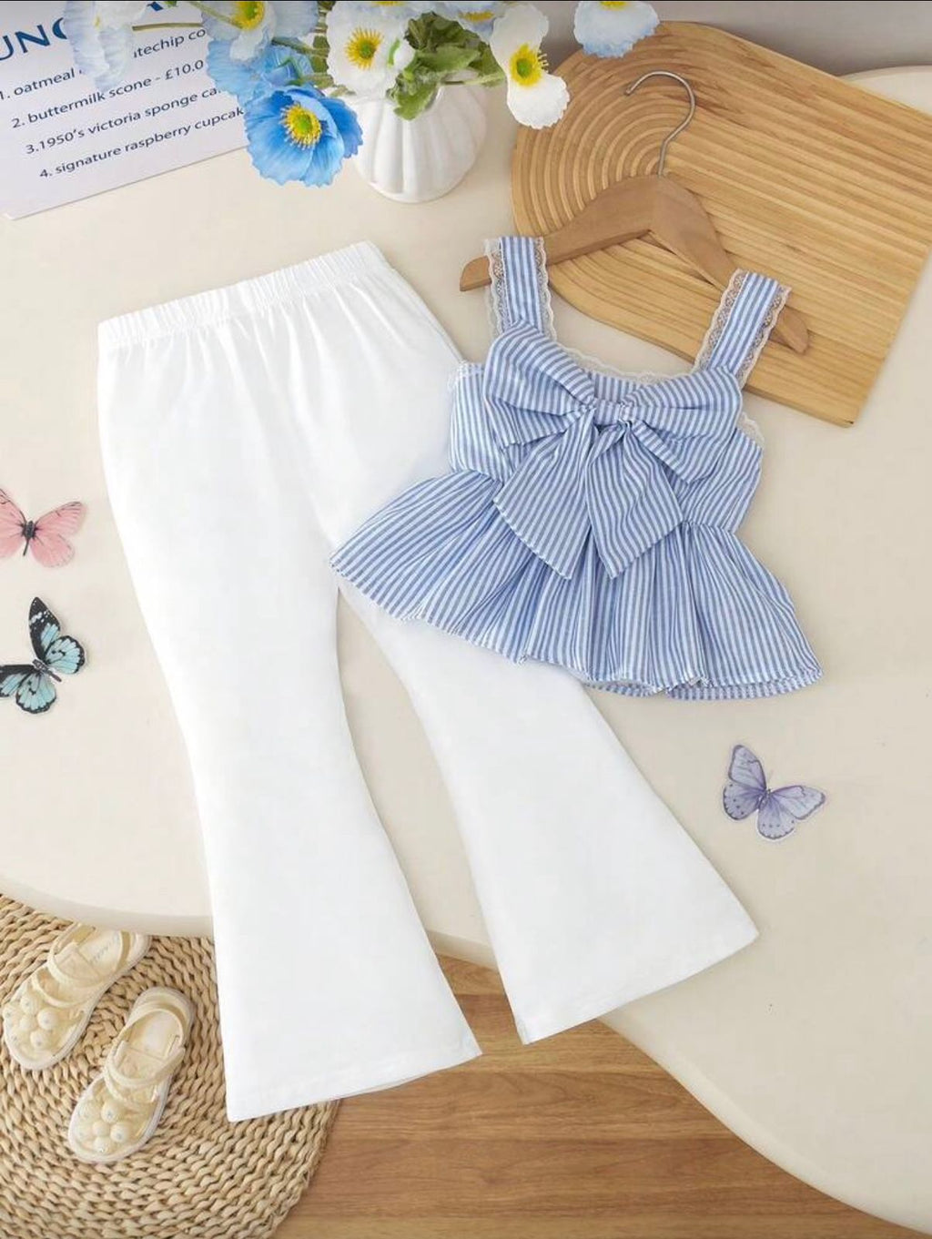 Conjunto infantil Blue Stripe Bow