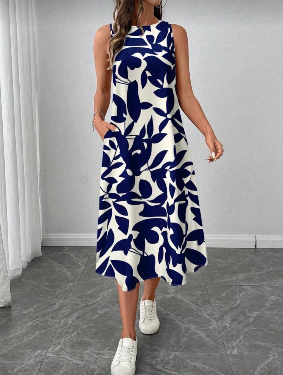 Vestido de Dama Blue Garden Flow