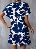 Vestido de Dama Blue Floral Chic